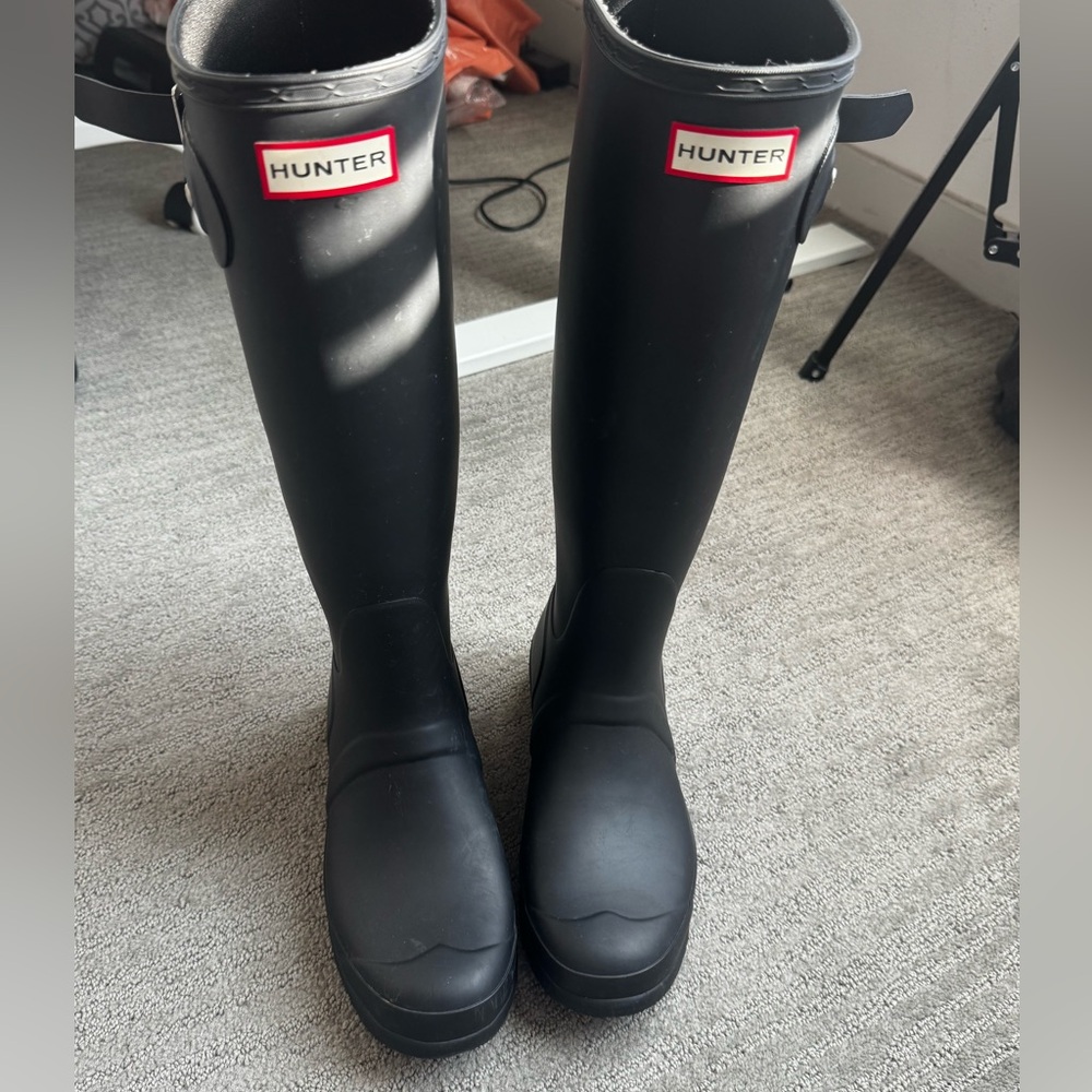 Hunter Black Tall Rain Boots